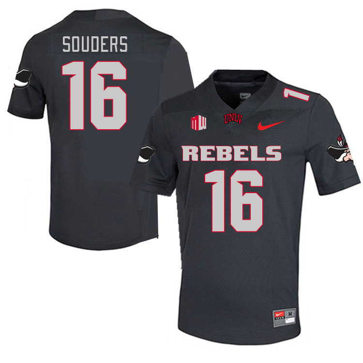 Men-Youth #16 Kalvin Souders UNLV Rebels 2023 College Football Jerseys Stitched-Charcoal